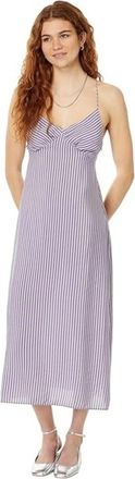 Madewell The Layton Midi Dress Womens Whisper Violet Striped V-Neck GBO2930