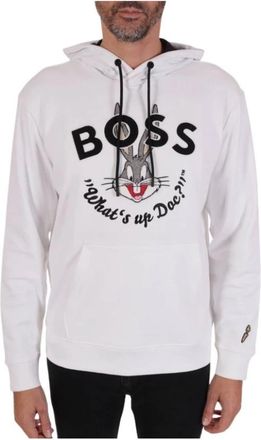 HUGO BOSS Sweatshirt Hoodie W_Bugs_Lny - Heren - Hoodies - Wit - M - Hoodies & sweatvesten