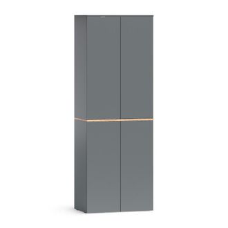 Vicco Armario Alto Viktor, Antracita/roble Dorado, 68 X 188.6 Cm Con 6 Compartimentos Cerrados, Vicco