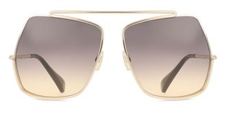 Max Mara MM0102 ELSAPETITE 32B Womens Sunglasses Gold Size 58