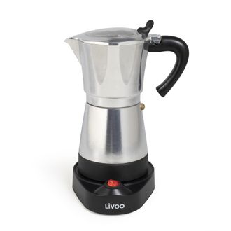 Livoo Caffettiera Elettrica Italiana Da 6 Tazze In Argento - Dod117a - Livoo