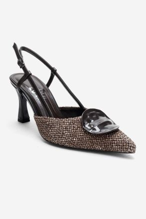 Prologue Levia Geweven Pump met Puntige Neus en Slingback