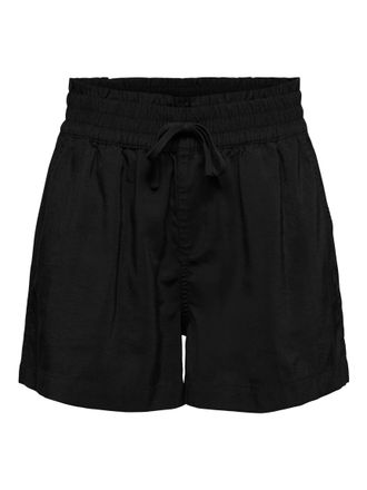 Only Shorts ONLY ONLARIS LIFE PULL UP SHORTS WVN CC, Damen, Gr. XS, N-Gr, schwarz, Web, Obermaterial: 93% Viskose, 7% Polyester, unifarben, regular fit kur