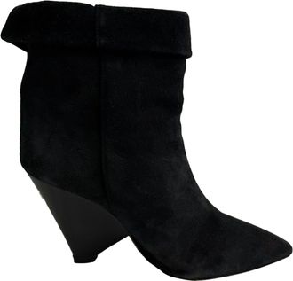 Isabel Marant Pointed-Toe Ankle Boots in Black Suede