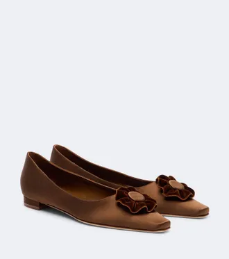 Manolo Blahnik Fortanflat satin ballet flats