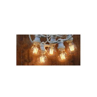 Trade Shop Trade Shop Traesio - Trade Shop - Catena Luminosa Per Esterno Ip44 Cordoniera Portalampada 10xe27 11 Metri St-lv - Blanco