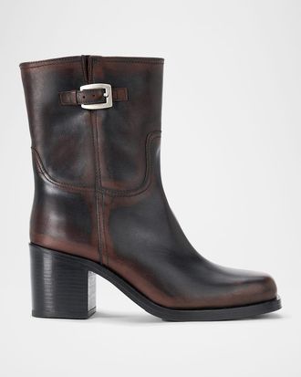 Staud Brooklyn 75MM Leather Ankle Boots