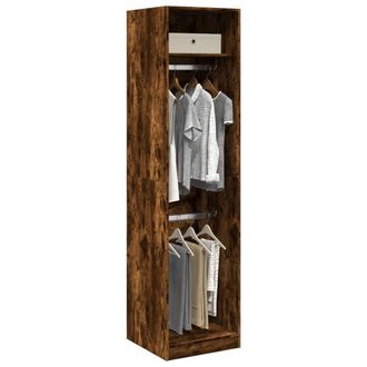 Berkfield Home Wardrobe Smoked Oak 50x50x200 cm Engineered Wood in Brown | Size: 50 x 50 x 200 cm