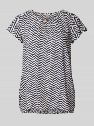 Soyaconcept Slim Fit Blusenshirt mit Rundhalsausschnitt Modell SELIA in Dunkelblau, Gr&ouml;&szlig;e XL