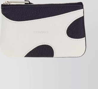 Ferragamo textured leather card holder two-tone design