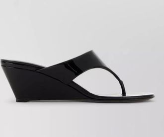 Prada patent leather wedge thong sandals
