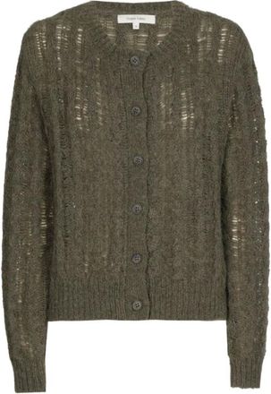 Marie Méro Truien & Vesten, Dames, Groen, 3Xl, Alpaca Blend Kabel Gebreide Vest