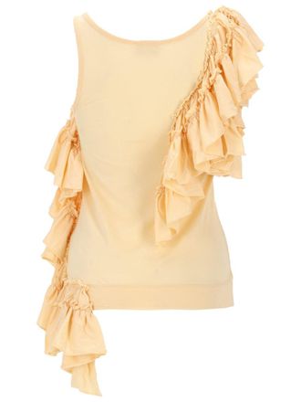 Dries Van Noten Cotton Ruffled Blouse - Yellow