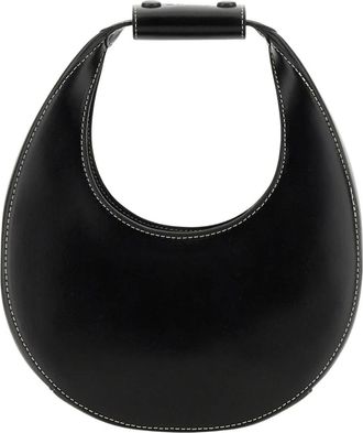 Staud Moon Bag - Dames - Handtassen - Zwart - ONE Size - Leer - Tassen