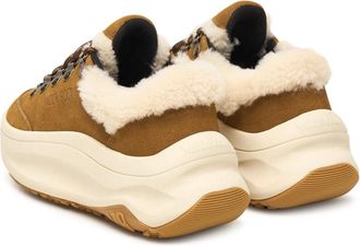 Moon Boot Womens Moon247 City Sneakers Brown Suede Shearling