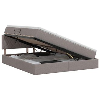 vidaXL Cama Con Almacenamiento Y Colch&oacute;n Topo 140 X 200 Cm Terciopelo Vidaxl