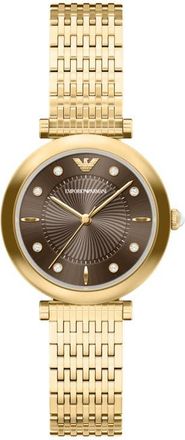 Emporio Armani Archelia Mother-of-Pearl Bracelet Watch, 32mm in Gold/brown at Nordstrom