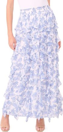 1.State Toile Corkscrew Ruffle Maxi Skirt in Blue Denim at Nordstrom Rack, Size X-Large