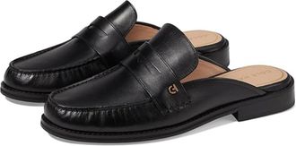 Cole Haan Womens Cole Haan Lux Pinch Penny Loafers Black Leather Slip On Mules HTAT273