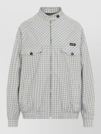 Miu Miu checked blouson recycled polyamide cotton