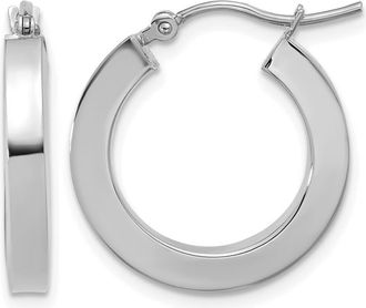 Diamond2Deal 10k Gold 3mm Polished Square Shape Hoop Earrings