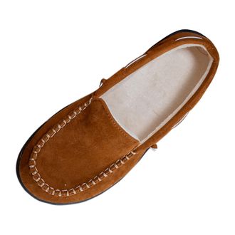 Generic Womens Slippers Comfy Suede Memory Foam Moccasin Slippers Non-Slip Comfy Warm Lining House Shoes with Rubber Sole