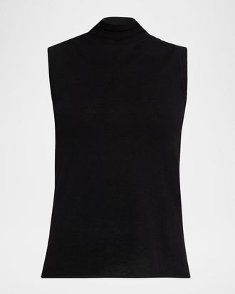 Majestic Filatures Machine Washable Cashmere Sleeveless Turtleneck