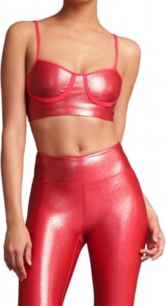 Heroine Sport Metallic Muse Bra In Titanium Red