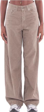 Haikure Bethany Velvet Wide Pants - Dames - Wijde Broeken - Grijs - W24 - Broeken