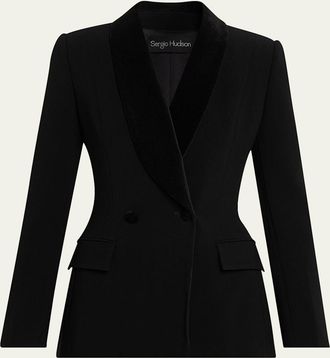 Sergio Hudson Velvet Shawl Collar Tuxedo Blazer