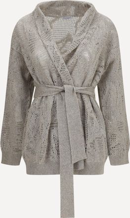 Brunello Cucinelli Cardigan in cotone e lino Woman M