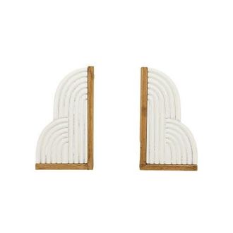 Foreside Home And Garden 7.28 Decorative Sleek Boho Cloud Sturdy Sleek Bookends Set of 2 in White at Nordstrom
