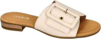Gabor Heeled Mule - Dames - Muiltjes - Beige - 38 1/2 EU - Leer - Schoenen