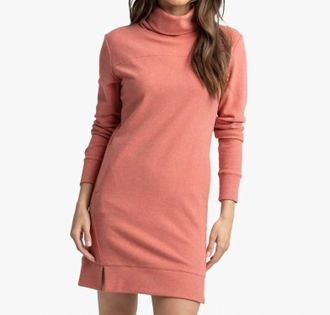 Southern Tide Lynn Mock Neck Dress In Heather Dusty Coral