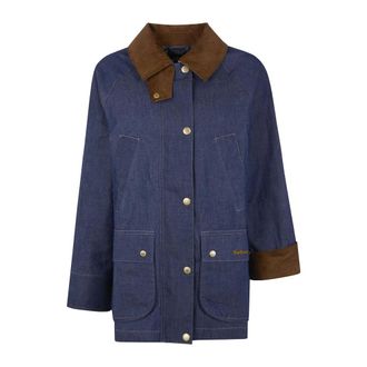 Barbour Waxed Cotton Utility Jacket - Dames - Jassen - Blauw - Maat: L Katoen