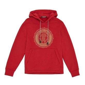 Roberto Cavalli Carmine Stud Embellished Mirror Snake Cotton Jersey Hoodie, Size X-Small