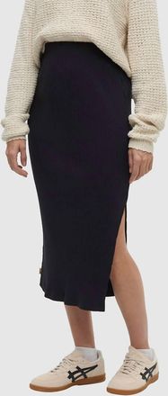 tentree Ribbed Midi Skirt In Black