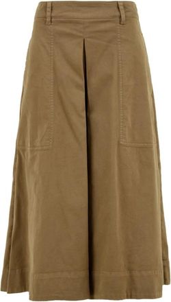 Aspesi Gonna Pantalone - Dames - Midirokken - Beige - XS - Katoen - Rokken