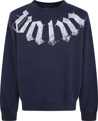 Palm Angels Sweatshirt Loose Crew Big Neck Logo