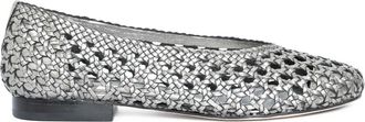 Sarah Chofakian Ballerine con effetto metallizzato - Argento