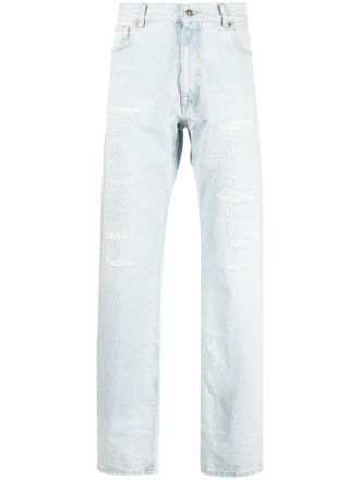 424 distressed-effect straight-leg jeans - Blue
