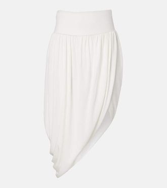 Alaia Asymmetric jersey midi skirt