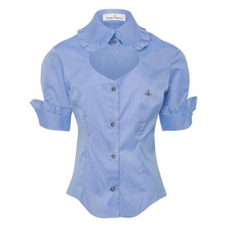 Vivienne Westwood Shirts, female, Blue, Size: XS SS Toulouse Frill Shirt