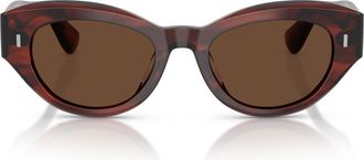 Oliver Peoples 0ov5615su Cat-Eye Tortoiseshell Sunglasses with Metallic Accents