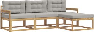 vidaXL Conjunto De Sof&aacute;s De Exterior 4 Uds. Blanco Y Gris Claro Vidaxl