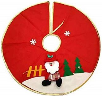Trade Shop Trade Shop - Gonna Copribase Albero Rosso Babbo Natale Base 60cm Tappeto Casa Addobbi Festa