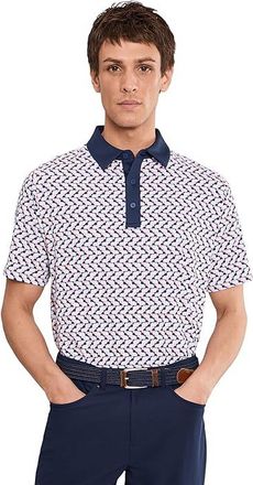 Callaway Resort Geo Print Polo Mens Clothing Peacoat : 2XL, Elastane/Polyester