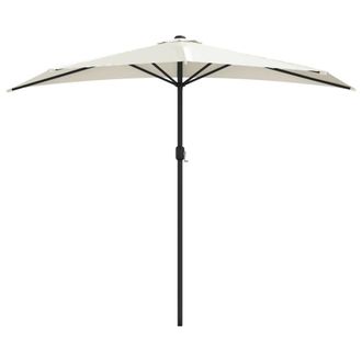 vidaXL Sombrilla De Balc&oacute;n Semicircular Palo Aluminio Arena 270x144cm Vidaxl