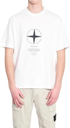 Stone Island Camiseta Light Compass - Tops - Hombre - Blanco - XL