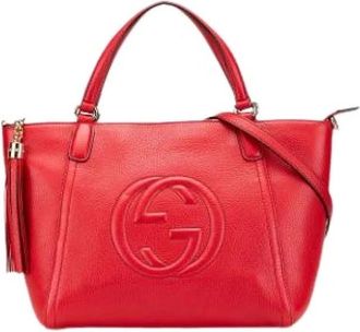 Gucci Pre-owned Handbags, female, Red, Size: ONE SIZE Pre-owned Leather Handbag